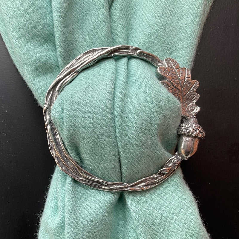 Vintage Acorn Scarf Ring